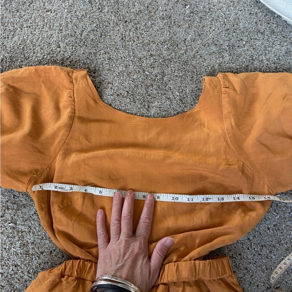 Astr Mustard Puff Sleeve Midi Dress - Picture 9 of 16